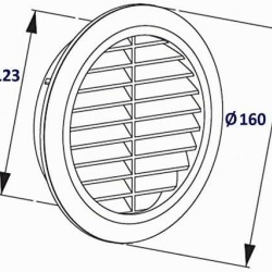 Grilă de Ventilație Rotundă din Plastic cu Protecție Împotriva Insectelor, Diametru 125 mm, Alb - Img 3