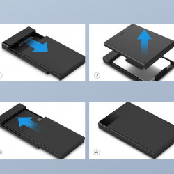 Hard disk extern Ugreen Carcasa SSD HDD SATA 2,5 "USB 3.2 Gen 1 (5 Gbps) Cablu USB Type C + 0,5 m negru (US221 50743) - Img 2