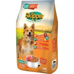 Hrana uscata pentru caini Skipper, Pasare si Vita, 3kg