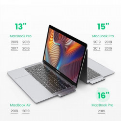 HUB multifunctional UGREEN, 2x USB Typ C - USB Typ C PD (Thunderbolt 3, 100W, 4K@60 Hz, 10 Gbps) / HDMI 4K@30 Hz / 3x USB 3.0 pentru MacBook Pro / Air gray (60559) - Img 5