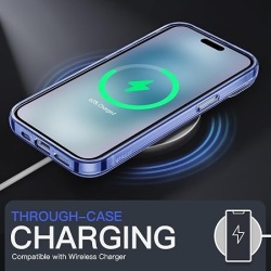 Husa de protectie JETech pentru iPhone 15, tehnologie anti-ingalbenire, spate transparent si margini rezistente la socuri, Albastru - Img 4