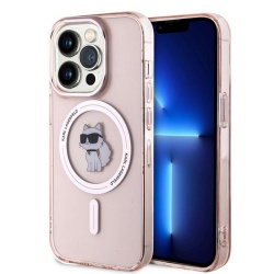 Husa MagSafe pentru Apple iPhone 14 Pro, Karl Lagerfeld, IML Choupette, Roz