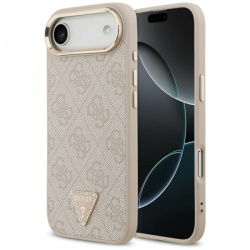 Husa MagSafe pentru Apple iPhone 17 Air, Guess, 4G Triangle Logo, Roz Aurie