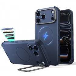 Husa MagSafe pentru Apple iPhone 18 Pro / 17 Pro, ESR, Cyber Armor Kickstand, Albastra