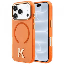 Husa MagSafe pentru Apple iPhone 18 Pro / 17 Pro, Karl Lagerfeld, IML Karl Head Logo, Portocalie