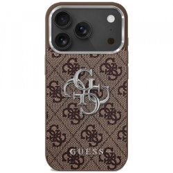 Husa pentru Apple iPhone 17, Guess, Big 4G Logo Classic, Maro Argintie