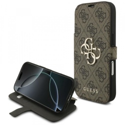 Husa pentru Apple iPhone 18 Pro / 17 Pro, Guess, 4G Metal Logo, Maro