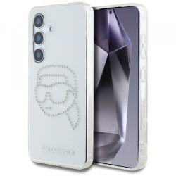 Husa pentru Samsung Galaxy S25 S931, Karl Lagerfeld, IML Rhinestones Karl's Head, Transparenta