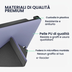 Husă Pliabilă cu Stand și Închidere Magnetică Compatibilă cu Kobo Libra H2O, Piele Ecologică PU, Protecție Completă Față-Verso, Culoare Lavandă - Img 3
