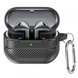 Husa Techsuit CarbonFiber pentru Samsung Galaxy Buds 3 / 3 Pro, Neagra