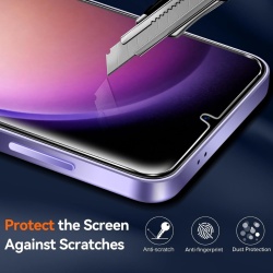 Husă Transparentă TYPEC Anti-Yellow cu Protecție Militară și Cameră + Set 2 Folii din Sticlă Securizată pentru Samsung Galaxy S24 5G - Img 9