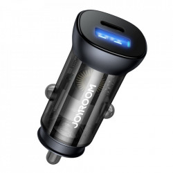 Incarcator auto Joyroom mini dual port USB Type C / USB 38 W 3 A Power Delivery Quick Charge 3.0 AFC SCP silver (C-A42)