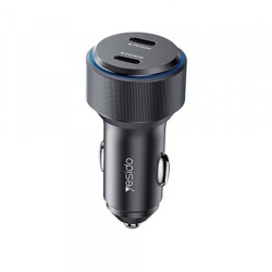 Incarcator Auto Yesido Y48, 60W, 3A, 2 x USB-C, Negru