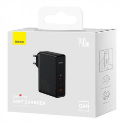 Incarcator de perete Baseus GaN5 Pro 2xUSB-C + USB, 140W (negru) - Img 4