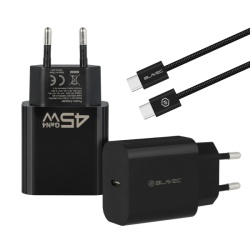 Incarcator Retea Cu Cablu USB-C Blavec BC-7, 45W, 3A, 1 x USB-C, Negru