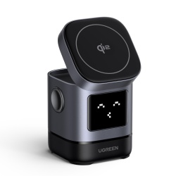 Incarcator wireless magnetic UGREEN Uno 2in1 15W Gri