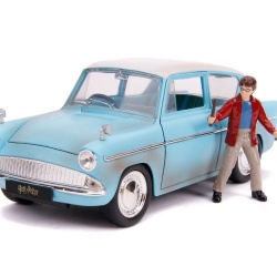 JADA HARRY POTTER SET FIGURINA HARRY POTTER SI MASINUTA METALICA FORD ANGLIA 1959 SCARA 1 LA 24 - Img 2