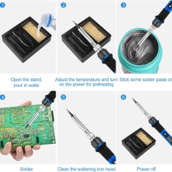 Kit Ciocan de Lipit / Pistol de Lemn / Solder 80W Typec Home cu Afișaj LCD, Temperatură Reglabilă 180-480°C, Funcție Sleep și Set Complet 6 Vârfuri - Img 3