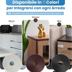 Kit Complet de Protecție pentru Copii , Rolă 6.4 Metri Bandă din Cauciuc cu Spumă Activă (Grosime 7 mm), 8 Protecții Colțuri, 4 Sisteme Siguranță Sertare și 1 Opritor Ușă, Alb - Img 4