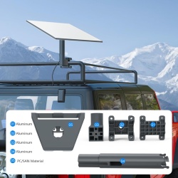 Kit Suport de Montare pentru Antenă Starlink Gen 3 / V3 cu Adaptor de Țeavă Rotativ 360°, Rezistent la Intemperii și Vânt Puternic (până la 90 kg / 200 lbs), din Aliaj de Aluminiu Turnat, pentru Acoperiș, Autorulotă (RV), Balustradă și Stâlp (Ø 20–50 mm) - Img 4