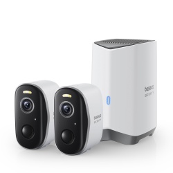 Kit supraveghere video wireless Baseus Security N1 Plus HomeStation + 2 camere alb
