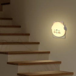 Lampă de Veghe LED pentru Priză cu Senzor Crepuscular – Model Pisică, Lumină de Companie pentru Camera Copilului și Dormitor [Clasa Energetică F] - Img 4
