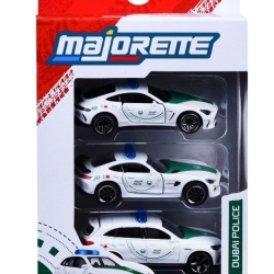 MAJORETTE SET 3 MASINUTE DE POLITIE DUBAI METALICE MERCEDES AMG 7.5CM