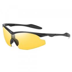 Ochelari De Ciclism Unisex Techsuit 1806, Protectie UV, Negri Galbeni