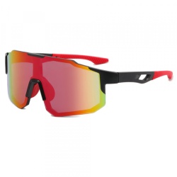 Ochelari De Ciclism Unisex Techsuit 9337, Protectie UV, Negri Rosi