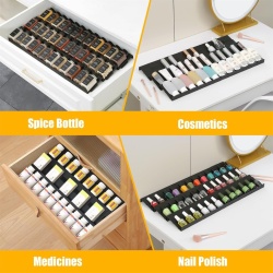 Organizator Modular Extensibil pentru Sertar de Condimente Famhap (24 Piese, Culoare Neagră), Potrivit pentru Sertare cu Lățime între 5 și 120 cm - Img 3