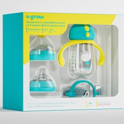Pachet 3 in 1 cana 260 ml, blue, U-Grow - Img 6
