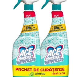 Pachet ACE Universal, 2x detergent, spray cu parfum de lamaie, 650 ml