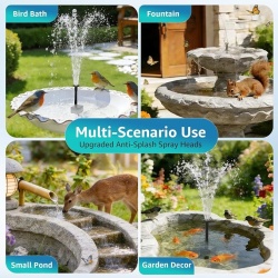 Pompa solara pentru fantana arteziana 2.5W, 5 duze de pulverizare, cablu ,protectie functionare pe uscat, silentioasa, pentru iaz, gradina, acvariu si adapatoare pasari - Img 4