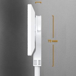 Prelungitor Electric Schuko MutecPower 3 m, Ștecher Extra-Plat Înclinat la 90°, Contact de Protecție cu Împământare, 16A 250V 3500W, H05VV-F 3G1.5, Alb - Img 2