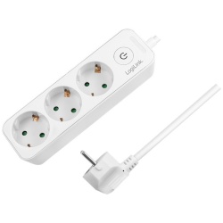PRELUNGITOR LOGILINK, Schuko x 3, cablu 3G 1.5mm2, 230 V/16 A, 50 Hz, max. 3600 W, buton intrerupator iluminat, IP20, 1.5m, alb "LPS244" - Img 6