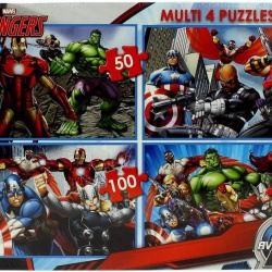 Puzzle Progresiv Educa Avengers 4 în 1 (50, 80, 100, 150 Piese), Marvel Supereroi Iron Man, Captain America, Thor, Hulk, Joc Educativ pentru Copii 5+ Ani (Cod 16331)