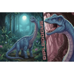 PUZZLE TREFL 100 FAMILIA TREFLIK DINO WORLD DIPLODOCUS - Img 3