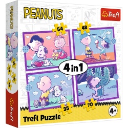 PUZZLE TREFL 4IN1 PEANUTS DISTRACTIV CU SNOOPY