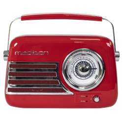 RADIO FM PORTABIL NOSTALGIA 15W CU FUNCTIE BLUETOOTH/AUX - ROSU - Img 3