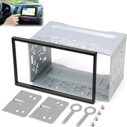 Ramă Universală de Montaj pentru Navigație și Radio Auto 2 DIN, 7 Inch, Suport Metalic cu Cadru din Plastic, Compatibilă cu VW, Skoda, Audi, Ford, Toyota și Alte Autoturisme