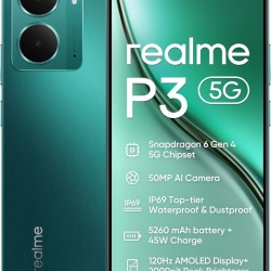 Realme P3, 256GB, 8GB, 5G, Dual Sim, Starlight Green