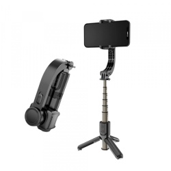 Selfie Stick Bluetooth Techsuit L08Mini Gimbal, Universal, Negru