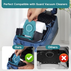 Set 12 Saci de Praf Tip TU 3D Compatibili Miele Guard L1 și S1 + 4 Filtre Evacuare AirClean, Capacitate 4.5L, Filtrare Avansată în 5 Straturi, Albastru/Verde - Img 5