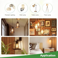 Set 2 Becuri LED Vintage Edison E27 DiCUNO Clasa B 2.5W (Echivalent 40W), 480 lm, Lumină Caldă 2700K, Sticlă Chihlimbar ST58 / ST18 - Img 6
