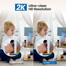 Set 2 camera de securitate interior Cinnado 2K WiFi 2.4G si audio, sirena card SD 24/7, cloud (optional), compatibil cu Alexa si Google Home - Img 7
