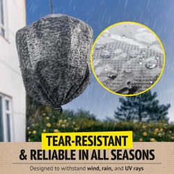 Set 2 Capcane Tip Cuib Fals de Viespi Waspinator, Momeală Ecologică pentru Îndepărtarea Viespilor Fără Substanțe Chimice sau Toxine, Rezistente la Intemperii, pentru Grădină, Foișor, Terasă, Balcon și Camping - Img 2