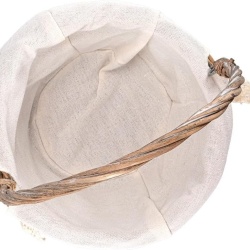 Set 2 Coșuri din Răchită Împletită Ideen mit Herz, Căptușeală Textilă Detașabilă cu Dantelă Croșetată, Mânere Mobile, Stil Shabby Chic / Vintage - Img 5