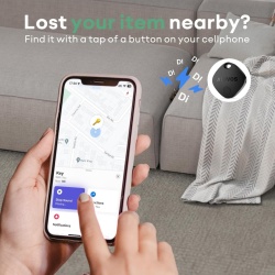 Set 2 Dispozitive de Urmărire Inteligente ATUVOS Smart Tracker Bluetooth, Compatibile cu Rețeaua Apple Find My (Unde este? - Doar iOS), Baterie Înlocuibilă CR2032 Inclusă, Difuzor Puternic 80–100 dB, Rezistență la Apă IP67, Fără Abonament, Negru - Img 7