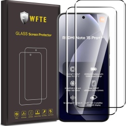 Set 2 Folii de Protecție din Sticlă Securizată 3D WFTE pentru Xiaomi Redmi Note 15 Pro Plus / Poco M8 Pro 5G, Duritate 9H, Margini Negre