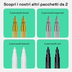 Set 2 Markere cu Vopsea Acrilică Aurie Artistro, Vârf Extra-Fin de 0.7-0.8 mm, Cerneală Metalică Opacă cu Uscare Rapidă, pentru Piatră, Lemn, Sticlă, Metal, Ceramică, Pânză și Proiecte DIY - Img 3